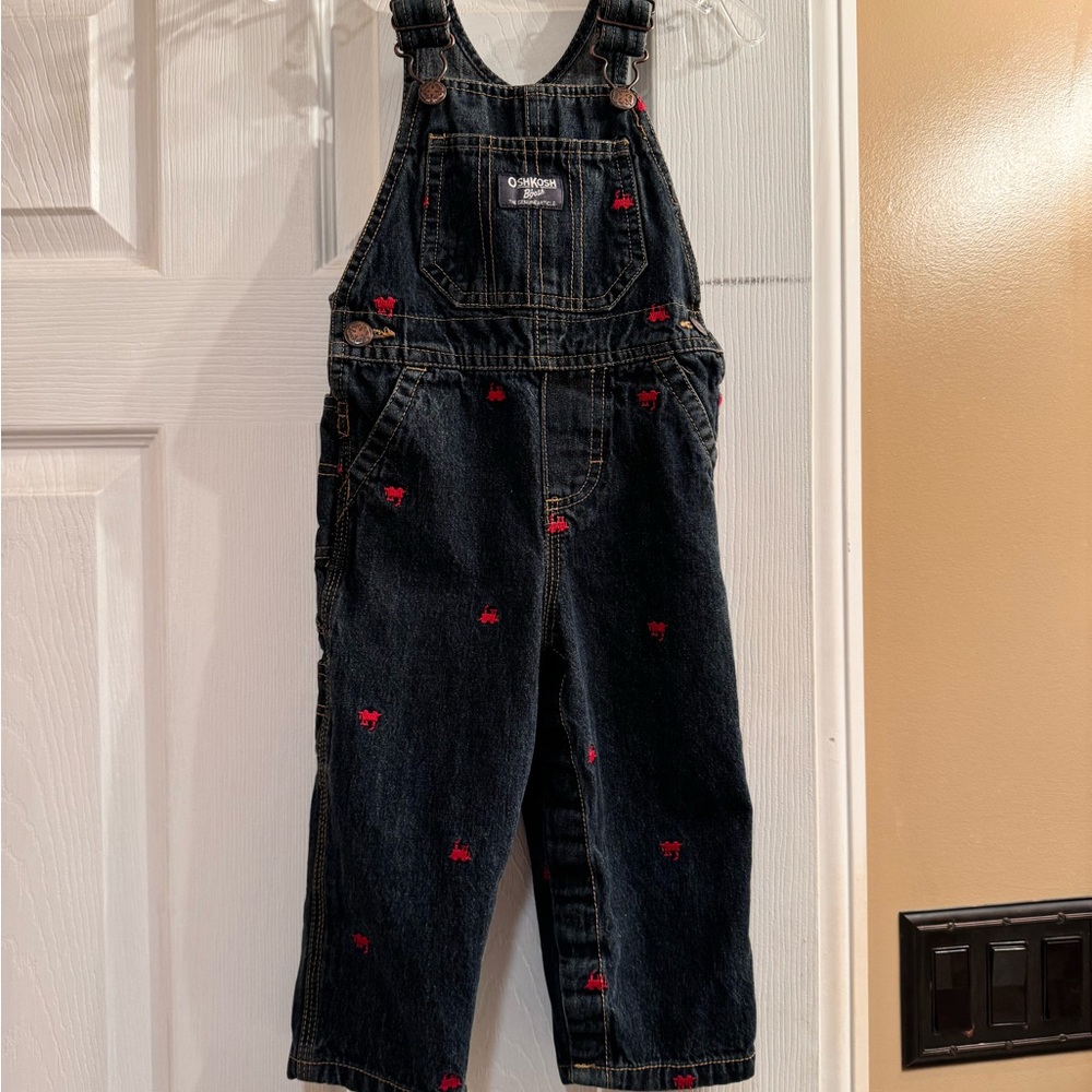 Size 24 months Osh Kosh B’Gosh train engine bib overalls